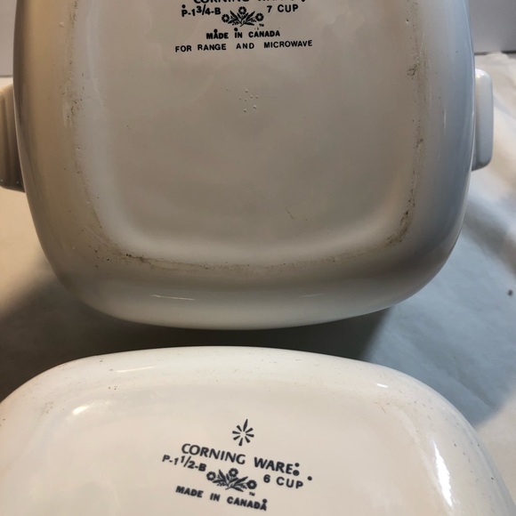 Vintage Corning ware Dishes (no lids) 6 & 7 Cup Casserole Dishes made in Canada - Picture 7 of 10